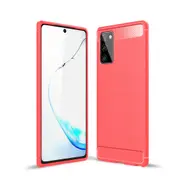 MCC Slim Samsung Galaxy Note20 4G 5G Carbon Fibre Soft Case Cover Note 20 [Red]