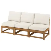 NÄMMARÖ 3-seat modular sofa, outdoor light brown stained/Frösön/Duvholmen beige