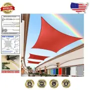 8' x 16' Red Rectangle Sun Shade Sail - 95% UV Blockage for Ultimate Protection