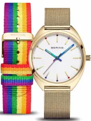 Bering 127220-36-334 Ladies Watch FREEDOM Gold glänzend 36mm 5ATM