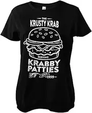 [SPONGEBOB SQUAREPANTS] Officially Licensed The Krusty Krab Serving Krabby Patties Women T-Shirt (Black), Small