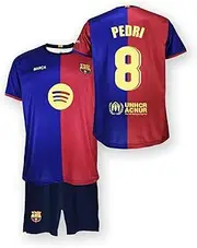 [F.C. Barcelona] Unisex Children's Primera Equipación Niños Temporada 24/25 Conjunto Shirt