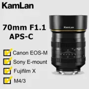KamLan 70mm F1.1 APS-C Large Aperture MF Lens for Canon EOS-M Sony E Fuji X M4/3