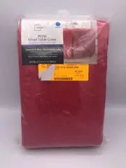 Mainstays PEVA Fitted Table Covers 60 Inch Round Fold Table Red NEW