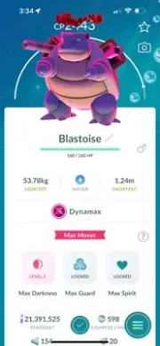 Dynamax Blastoise Lvl 40CP + Dbl Moves - Pokèmon Trade Go