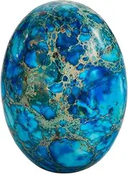 rockcloud Oval Cabochon Flatback Semi-precious Stones Sea Sediment Jasper for Jewelry Making, 22x30mm, Stone