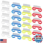 24 Pack Mini Nail Brushes, Colorful Handle Grip Nail Brush, Fingernail Scrub