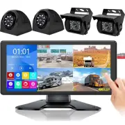 4K RV Backup Camera System 9" Monitor for Truck Bus Rear Side View DVR Recording