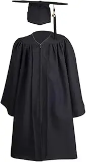 [SHWING] Graduation Gown for Kids - 4 PCS Matte Gown Tassel Set ，Uniform Set for Nursery Primary School Graduates Photography，Unisex
