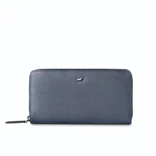 【BRAUN BUFFEL 德國小金牛】台灣總代理 波索-A 12卡拉鍊長夾-藍色(BF519-602-NY)