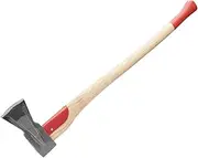 Kings County Tools Professional Splitting Axe Maul | 31'' Red Steel Hickory Handle | Prevents Jams in Tight Grains | Made in Germany