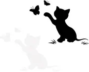 PRETYZOOM 4Pcs Flapping Cat Car Sticker Cute Cartoon Decals Black White Durable Pet Material Reflective Design for Car Scratch Cover for Cat Lovers