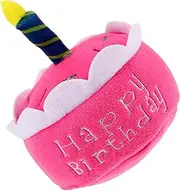 Generic Pet Birthday Cake Plush Toy Squeaky Dog Cat Cake Chew Toy for Interactive Play for Dog Birthday Celebrations and Safe Plush Material