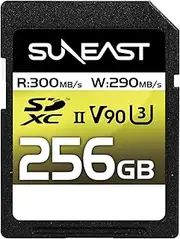 SUNEAST SDXC Card 256GB Up to 300MB/s UHS-II U3 V90 pSLC 4K 8K ULTIMATE PRO Professional Memory Card SE-SDU2256GA300