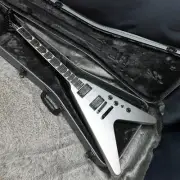 Gibson Dave Mustaine Flying V EXP Artist Model Silver Metallic Electric Guitar