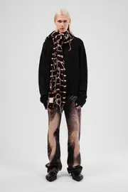 Knit Scarf Brown Intarsia Knit Scarf