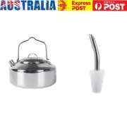 Mini Camping Kettle 1L Portable Teapot Backpacking Hiking Cookware (Silver)