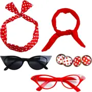 Bufandas De Gasa De Los Años Anos 50 Gafas De Ojo De Gato Bandana Corbata Nueva