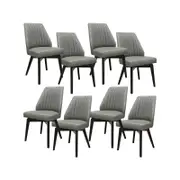 Shelby Set of 8 Dining Chair Genuine Leather Solid Rubber Wood Frame