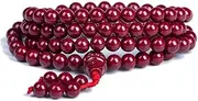[LAXTO] Prayer Beads,Beads Necklace,Bracelet, 108 Natural Cinnabar Multi-Circle Bracelets with High Content Purple Cinnabar Buddha Prayer Rosary Unisex for Medition Mala Purple