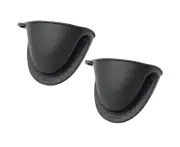 Mini Oven Gloves Silicone Heat Resistant Cooking Pinch Mitts Potholder for Kitchen Cooking & Baking - Black