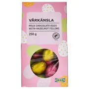 VÅRKÄNSLA milk chocolate eggs, with hazelnut filling Rainforest Alliance Certified, 250 g
