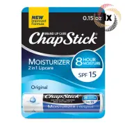 1x Stick ChapStick Original 8 Hour Moisture SPF 15 Lip Protectant Balm | .15oz