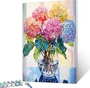AintAp Adult Paint by Numbers, Colorful Flowers with Paint On Canvas Suitable for Beginners Adult Reserved Canvas to Paint On