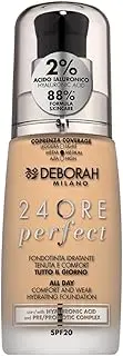 [DEBORAH] Milano - 24 Hours Liquid Foundation Perfect Moisturising SPF 20, N.3.1 Light Gold, 30.0 ml