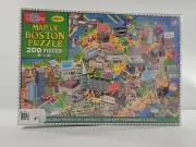 T.S. Shure Map of BOSTON City Jigsaw Puzzle 200 Pieces 19”x14” New & Sealed!