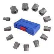 13pcs Bolt Extractor Set for Removing Damaged Rusted Bolts Nuts Screws with Case