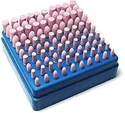 100 Pack Grinding Stone Set 1/8" Shank, Sanding Drill Bit (10/8/6/5/4mm Cylinder & bullet Shape) for Rotary Tool Flap Wheel for Grinding, Polishing, Deburring Ferrous Metal.Tool Kit for Rotary Tool