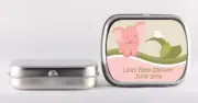 Elephant Baby Pink Mint Tin Stickers - Personalized Mint Tin Labels