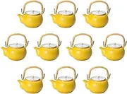 Set of 10, Yellow Glazed Plant Flower M4 Earthen Bottle [500 cc] (12.5 x 9.5 cm) (500cc) | Arita Yaki Pot, Setomonohonpo