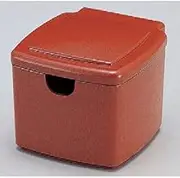 Sushi Corner Round Gari Holder, Vermilion Brush (Cutted), 3.9 x 4.4 x 3.5 inches (10 x 11.1 x 8.8 cm), ABS Resin (7-495-8), Restaurant, Ryokan, Japanese Tableware, Restaurant, Commercial Use