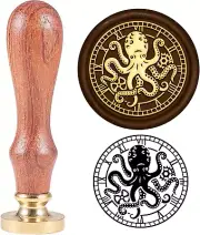 Octopus Wax Seal Stamp 1.18In Roman Numeral Clock Vintage Letter Sealing Stamp B