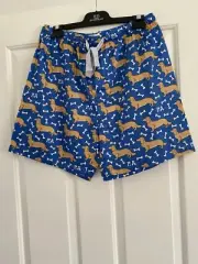 Peter Alexander Mens Blue Penny Pyjama Shorts Large