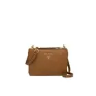 Prada Vitello Phenix Cannella Brown Leather Crossbody Bag New