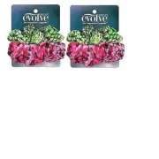 2x Firstline Evolve Ponytail Holders 2 Pk Pink/Black Green/Black