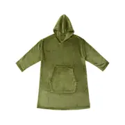 Accessorize Moss Green Super Soft Hooded Blanket (Small/Medium, Extra Large)