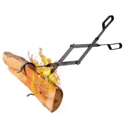 26" Firewood Tongs Log Grabber Wrought Iron for Campfire Fireplace Bonfire Tool
