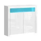 Buffet Sideboard Cabinet LED High Gloss Storage Cupboard 2 Doors White