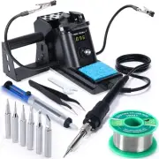 926 III 60W Digital Display Soldering Iron Station Kit w 2 Helping Hands, 6 E...