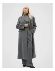 [Seed Heritage] Wool Blend Boyfriend Coat in Grey
