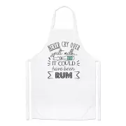 Never Cry Over Spilt Milk It Could Have Been Rum Chefs Apron Joke Cooking Baking
