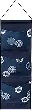 Astro 880-18 Wall Pocket, 3 Tiers, Navy, Japanese Modern Pattern, Prevents Lost Objects