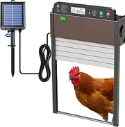 Automatic Chicken Coop Door, Upgraded Solar Chicken Coop Door Opener with Timer, Light Sensor, LCD Display, Weatherproof, Aluminum AES,Anti-Pinch,Chicken Coop Accessories,Multi-Mode,Chicken Coop Door