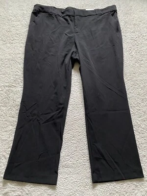 Nine West Women Mid-Rise Barely Bootcut Pants Black Plus Size 24W Short