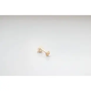 14K Six Prong Setting Piercing ( L SIZE) 六爪菱形鑽鎖珠耳環 (大) (前鎖款)