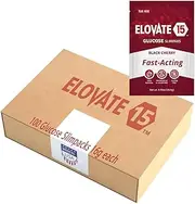 Elovate 15 Glucose Packets – 15g Fast-Dissolving Dextrose Powder, Black Cherry – Energy Support for Travel, Sports, Cravings – 100 Slimpaks, Gluten-Free